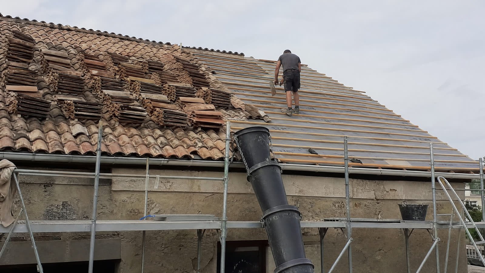 Chantier de couverture réalisé à Bagnols-sur-Cèze