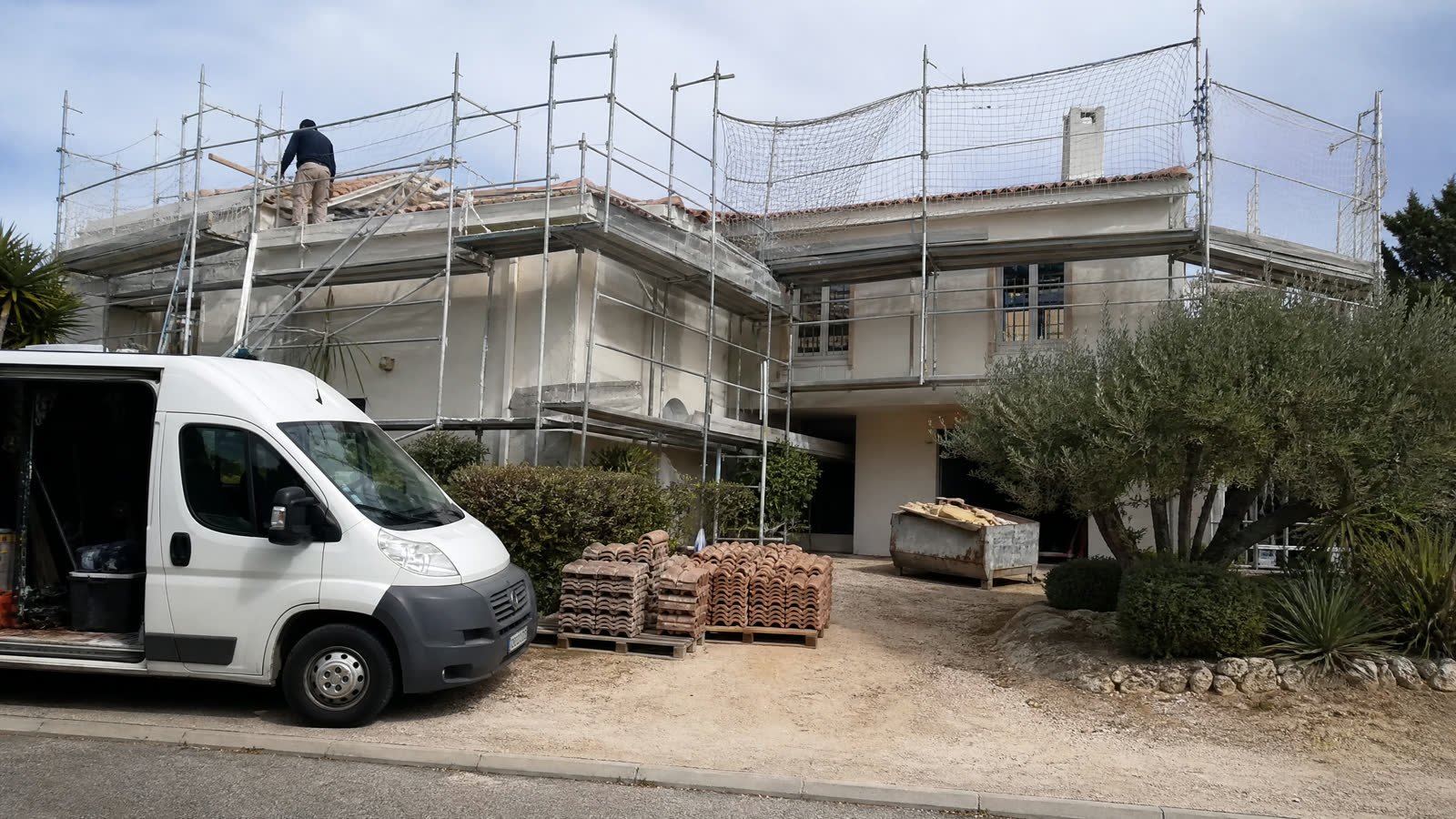 Chantier de couverture réalisé à Manduel